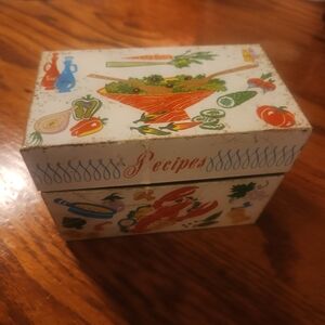 Decorative Recipe Box with Colorful Illustrations